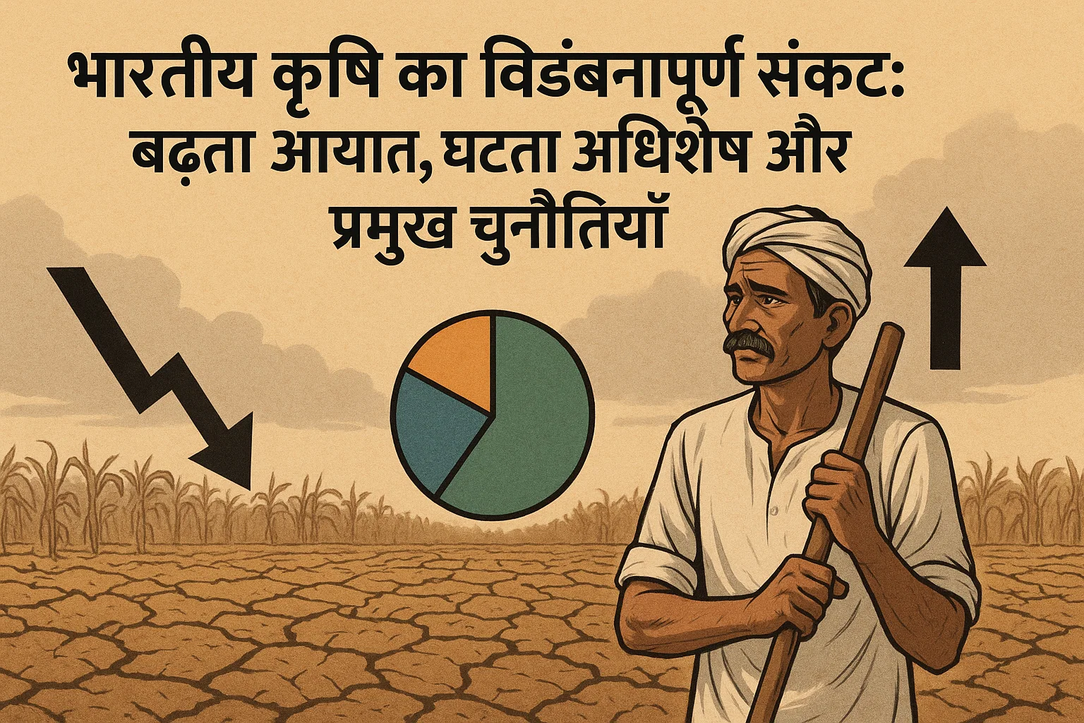 भारतीय कृषि का विडंबनापूर्ण संकट: बढ़ता आयात, घटता अधिशेष और प्रमुख चुनौतियाँ