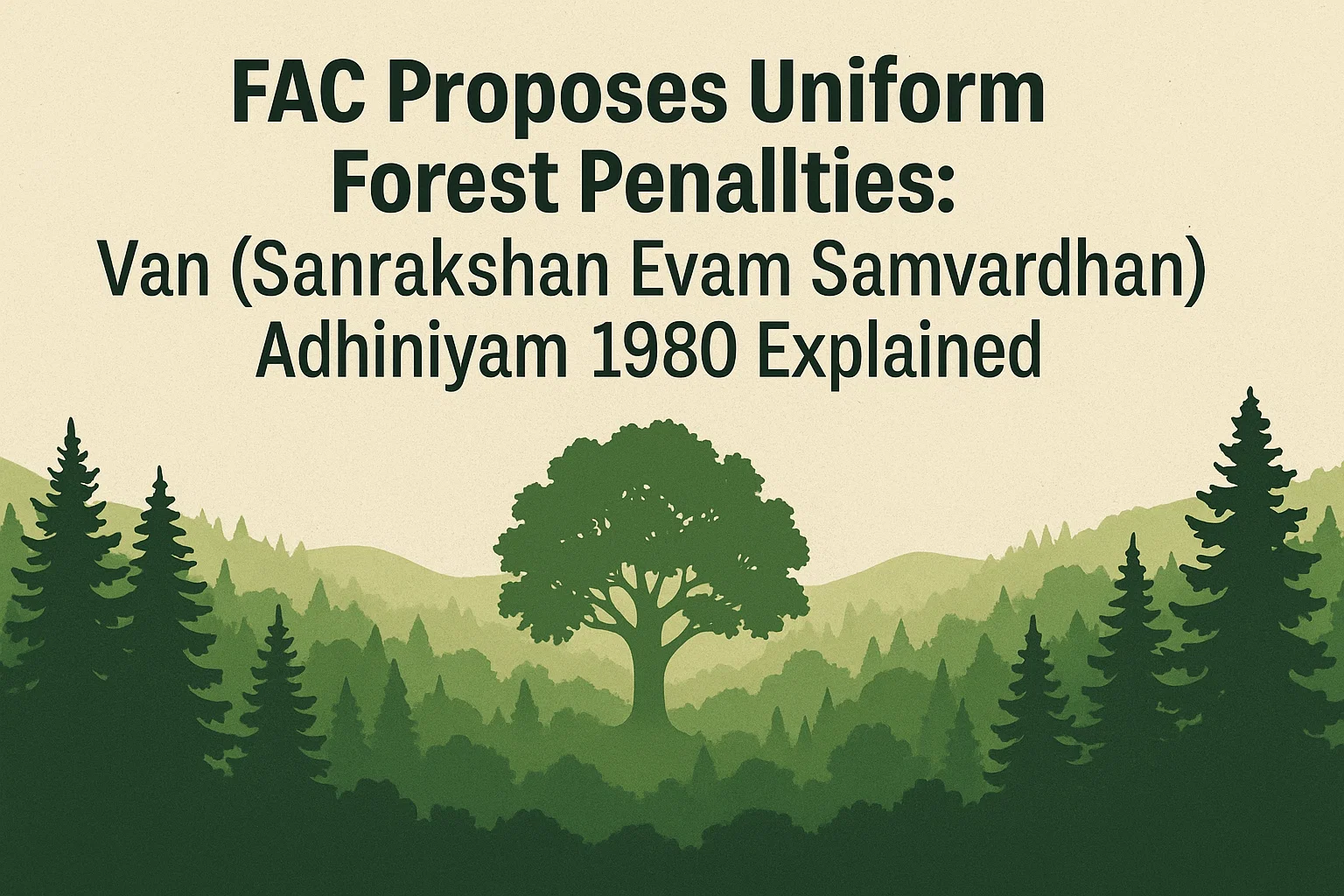 FAC Proposes Uniform Forest Penalties: Van (Sanrakshan Evam Samvardhan) Adhiniyam 1980 Explained