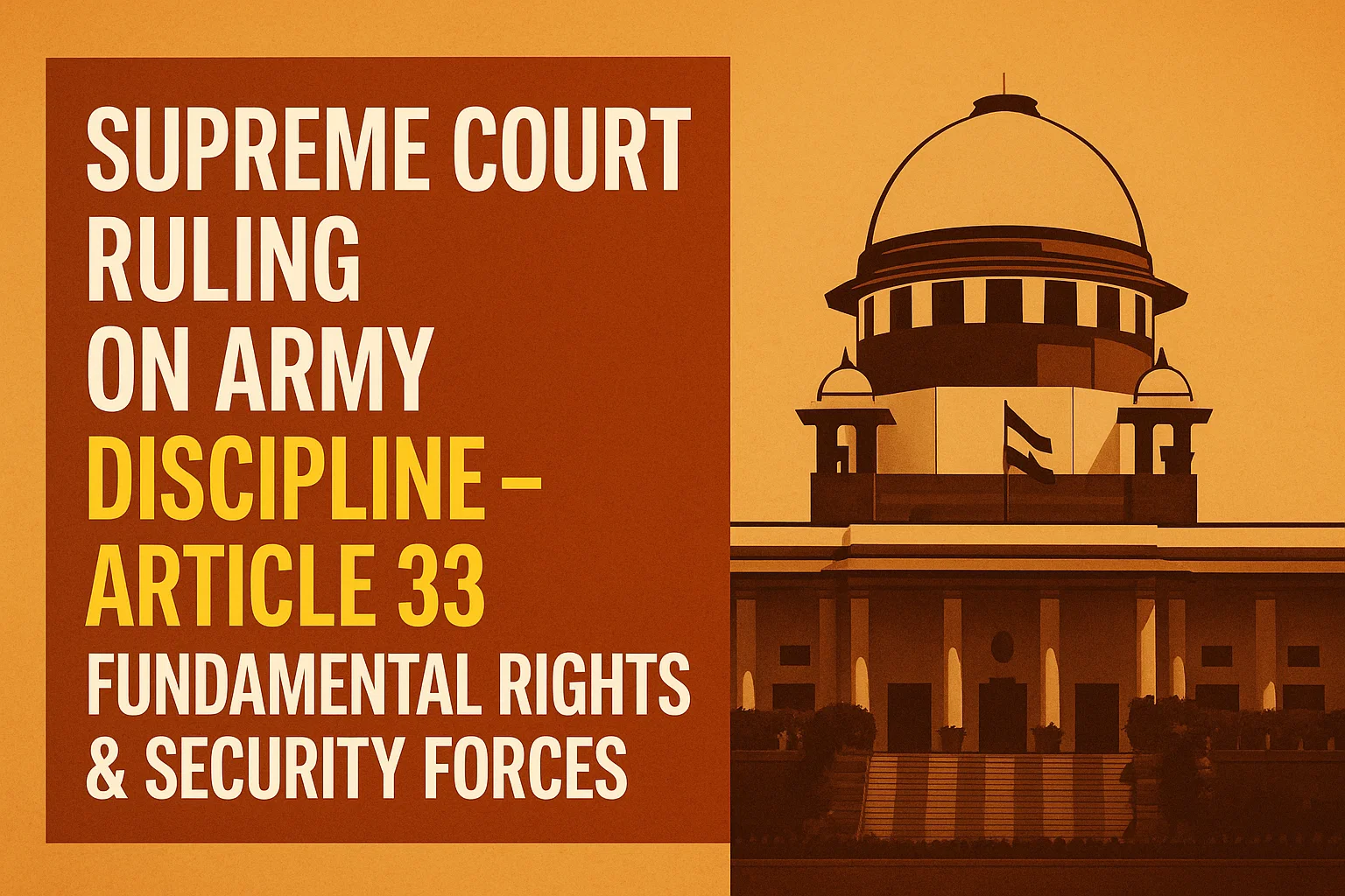Supreme Court Ruling on Army Discipline – Article 33, Fundamental Rights & Security Forces