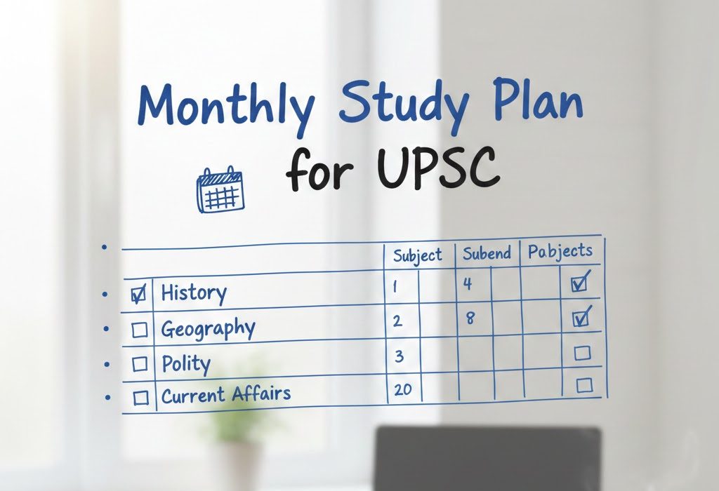 Monthly Study Plan for IAS Aspirants